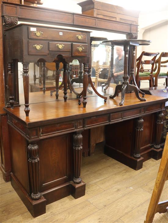 A large mirrored back sideboard stamped T Wilson, 68 Great Queen Street, London, W.206cm